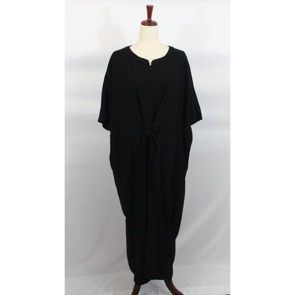 ODDBIRD Co Sz M/L Ruya Tunic Dress Black Viscose Midi NWT - Picture 7 of 13